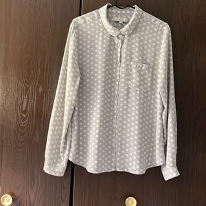 LOFT White Polka Dot Blouse